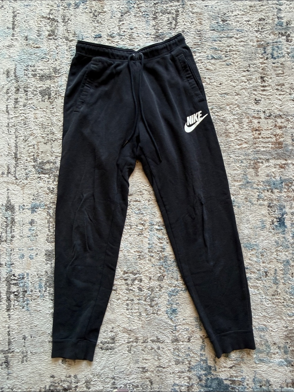 Nike Black Jogger Sweatpants with White Swoosh